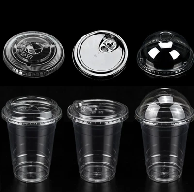 Tasses de begudes fredes de plàstic PET d'un sol ús